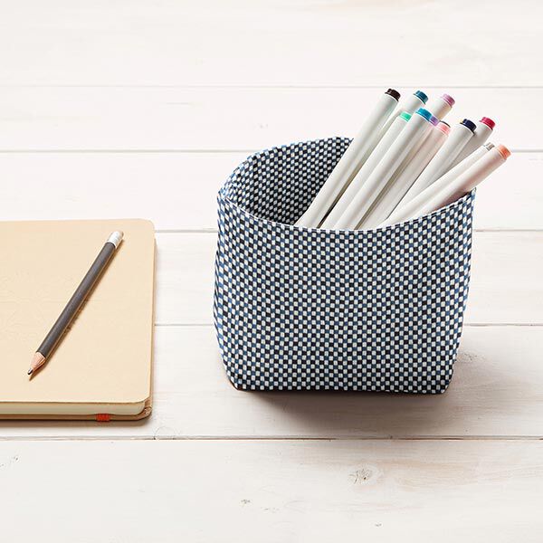 Dekostoff Jacquard Struktur Uni – blau,  image number 7