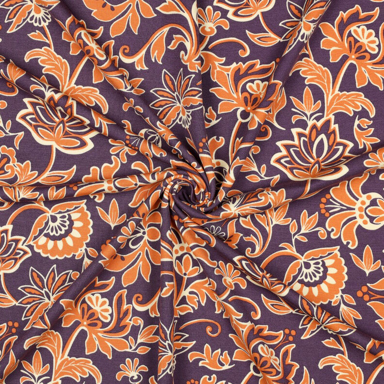 Romanit Jersey Paisleyblumen | Poppy Fabrics – lila, image number 3