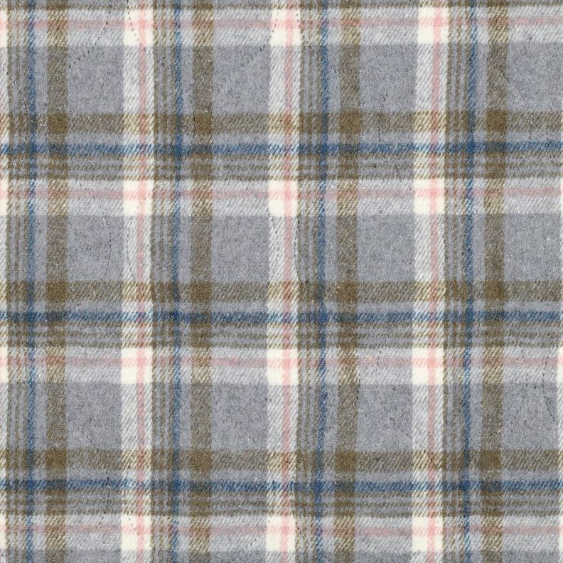 Steppstoff Flanell Karo | Poppy Fabrics – grau, image number 1