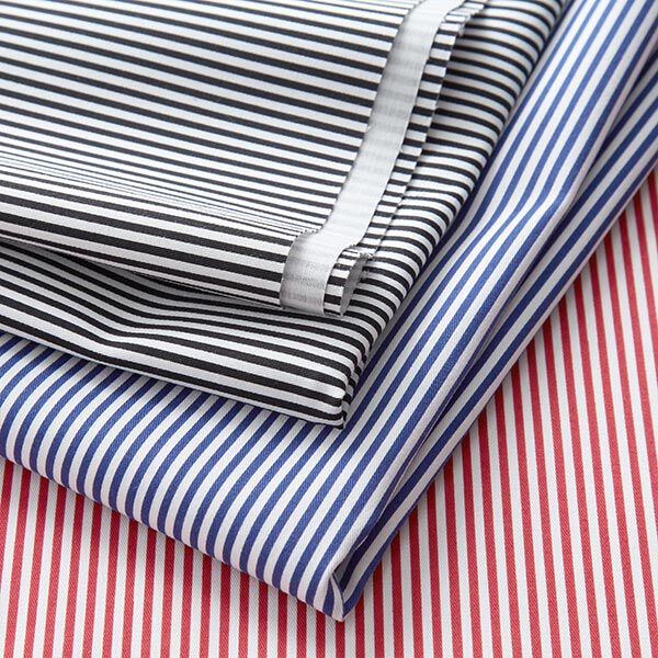 Baumwoll-Stretch schmale Streifen – marineblau/weiss | Reststück 100cm