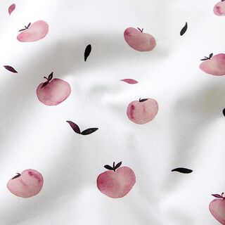 Baumwollpopeline Äpfel Digitaldruck – weiss, 