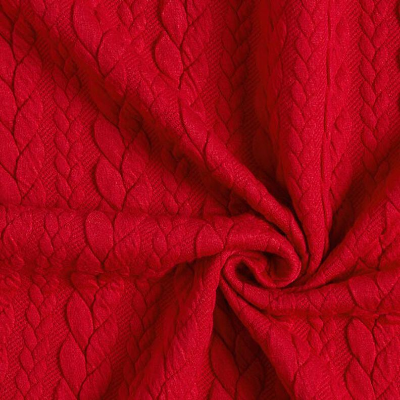 Jerseyjacquard Cloqué Zopfmuster – rot,  image number 3