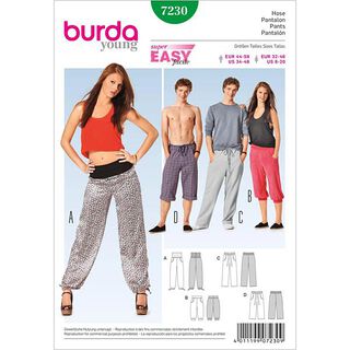 Freizeithose für Sie und Ihn | Burda 7230 | 32-58, 
