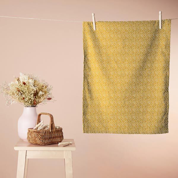 Baumwollstoff Cretonne kleine tupfen – sonnengelb | Reststück 50cm