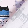 Baumwollstoff Cretonne abstrakte Katzen – hellrosa/weiss,  thumbnail number 4
