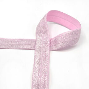 Elastisches Einfassband (Falzgummi) glitter [20 mm] – rosa, 