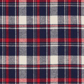 Baumwollflanell Karo – schwarzblau/karminrot, 