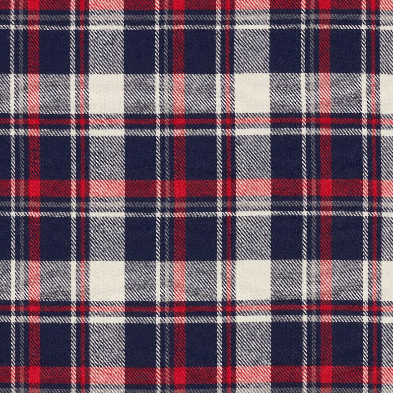 Baumwollflanell Karo – schwarzblau/karminrot, image number 1