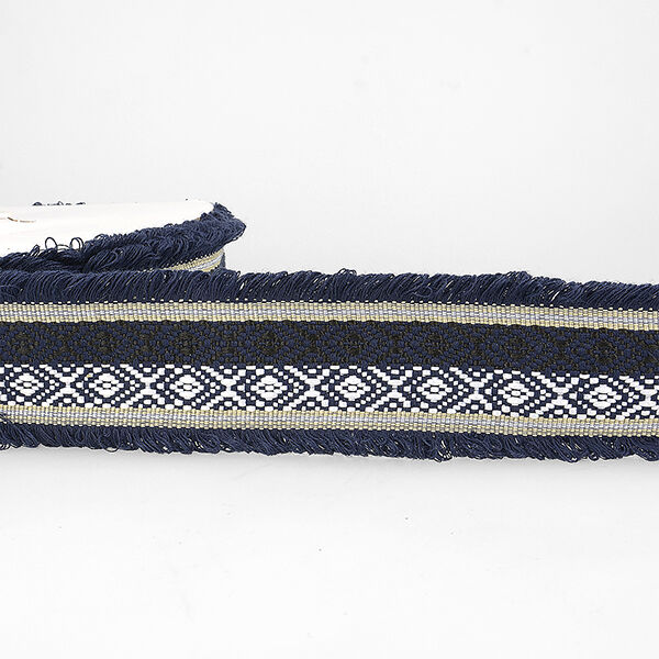 Jacquardborte Ethno – marineblau, image number 2