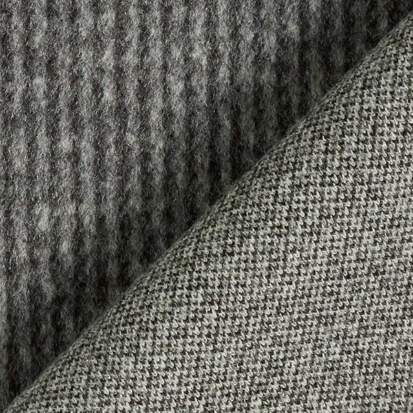Angerauter Strickjacquard kleines Karo – schwarz/weiss | Reststück 100cm