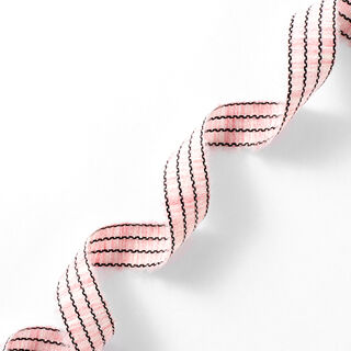Webband Melange Streifen [27 mm] – rosa/schwarz, 