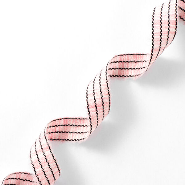 Webband Melange Streifen [27 mm] – rosa/schwarz,  image number 1