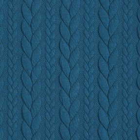 Jerseyjacquard Cloqué Zopfmuster – petrol, 