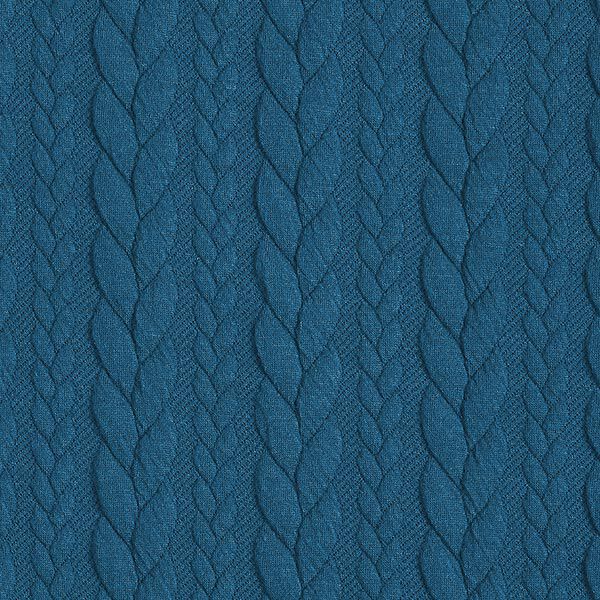 Jerseyjacquard Cloqué Zopfmuster – petrol,  image number 1