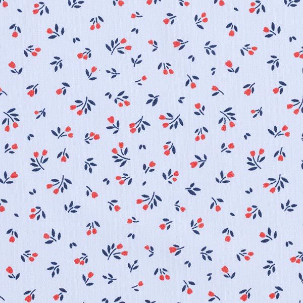 Baumwollpopeline Mini-Tulpen – babyblau