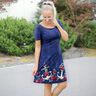 Baumwolljersey Anker und Rosen | Glitzerpüppi – nachtblau/altgold,  thumbnail number 5