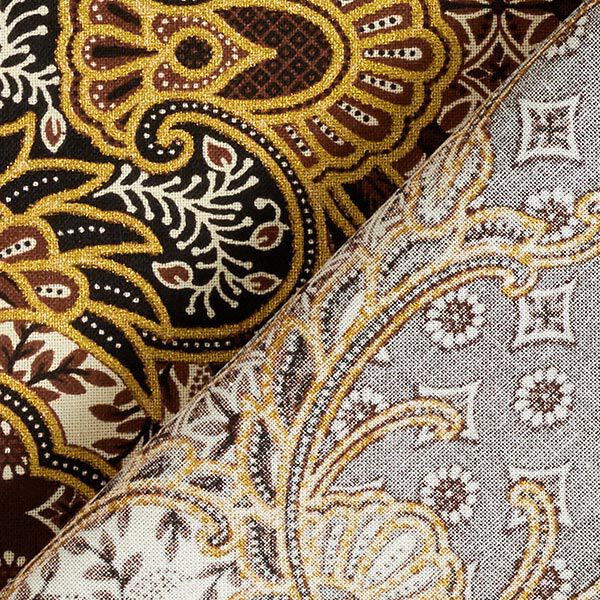 Baumwollstoff üppige Ornamente – braun/gold