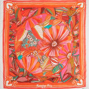 Beachwear Panel Pareo Sommerblumen – orange/gelboliv, 