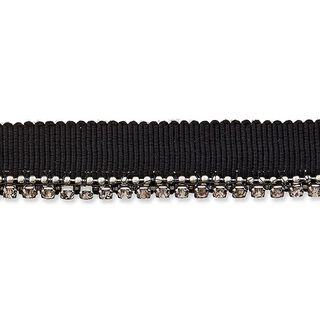 Paspel mit Strass [ 13 mm ] – schwarz, 