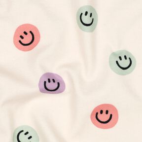 Baumwollflanell Smilies | Poppy Fabrics – elfenbein/altrosa, 