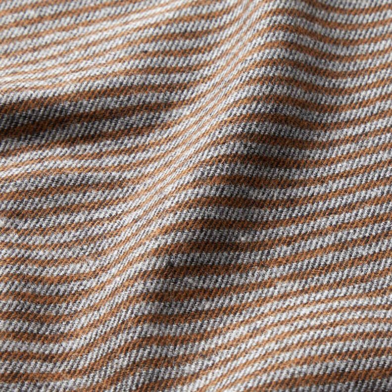 Hosenstoff Streifen – karamell/grau, image number 2