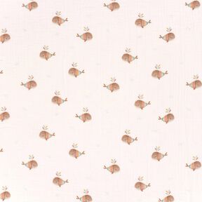 Musselin/ Doppel-Krinkel Gewebe gestreifter Wal Digitaldruck – elfenbein, 