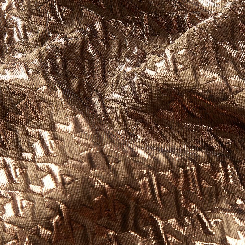 Cloqué Glitzer-Hahnentritt – mittelbraun, image number 2