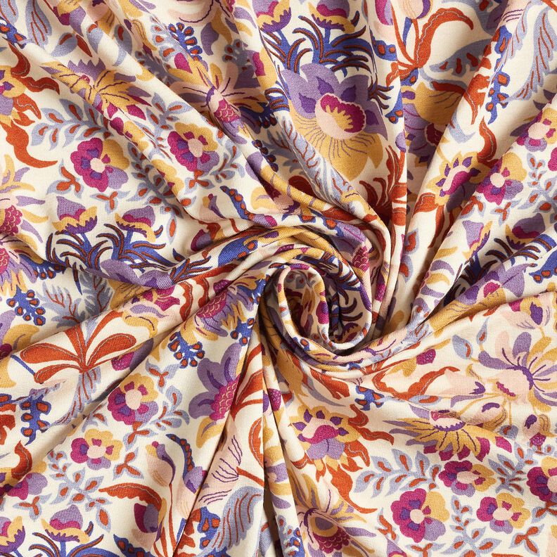 Viskosejersey Blumen und Ornamente | Katia Fabrics – creme/lavendel,  image number 3