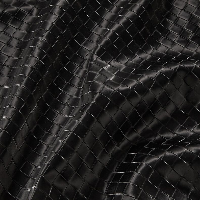 Kunstleder geflochten | Katia Fabrics – schwarz,  image number 2