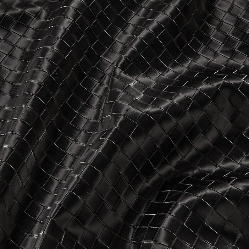 Kunstleder geflochten | Katia Fabrics – schwarz, image number 2