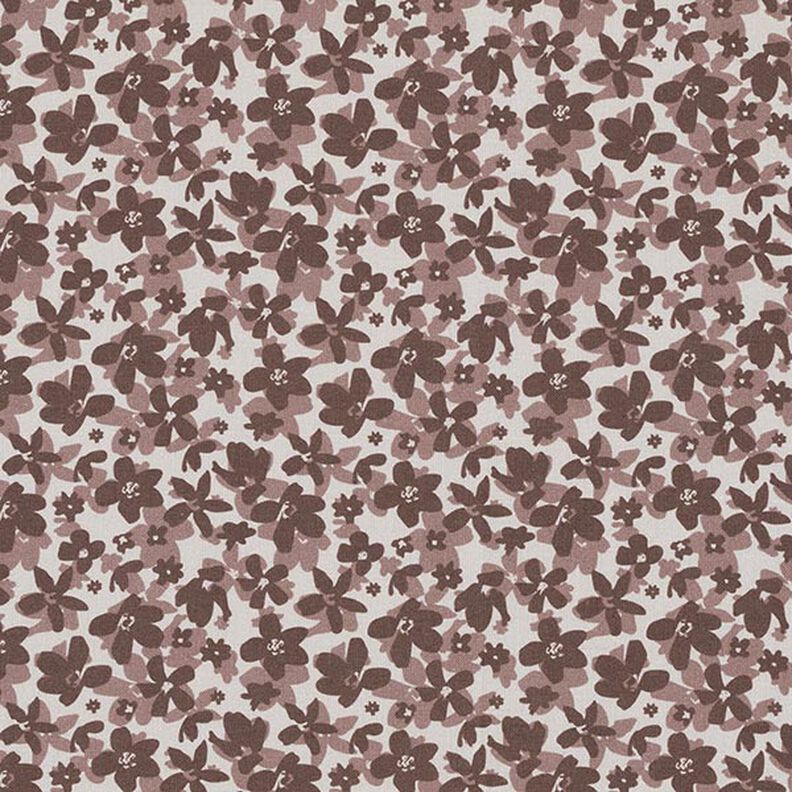 Baumwollpopeline Blumenmeer – taupe/braun,  image number 1
