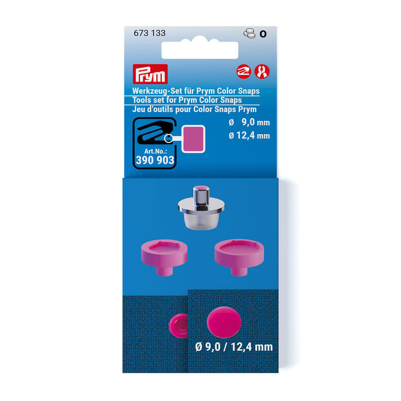 Werkzeug-Set Color Snaps [Ø 9 + 12,4 mm] | Prym – silber metallic/pink,  image number 1