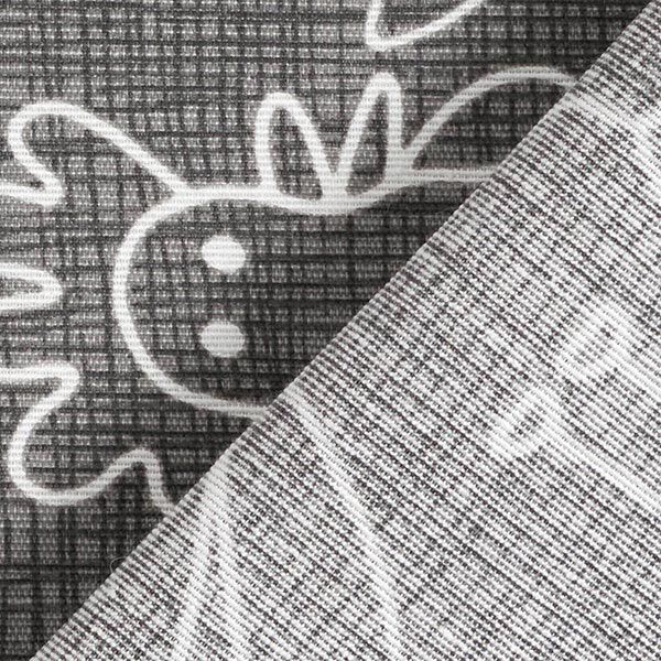 Dekostoff Canvas Comic Hühner – dunkelgrau | Reststück 50cm