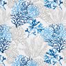 Baumwollstoff Cretonne große Korallen – weiss/blau,  thumbnail number 1