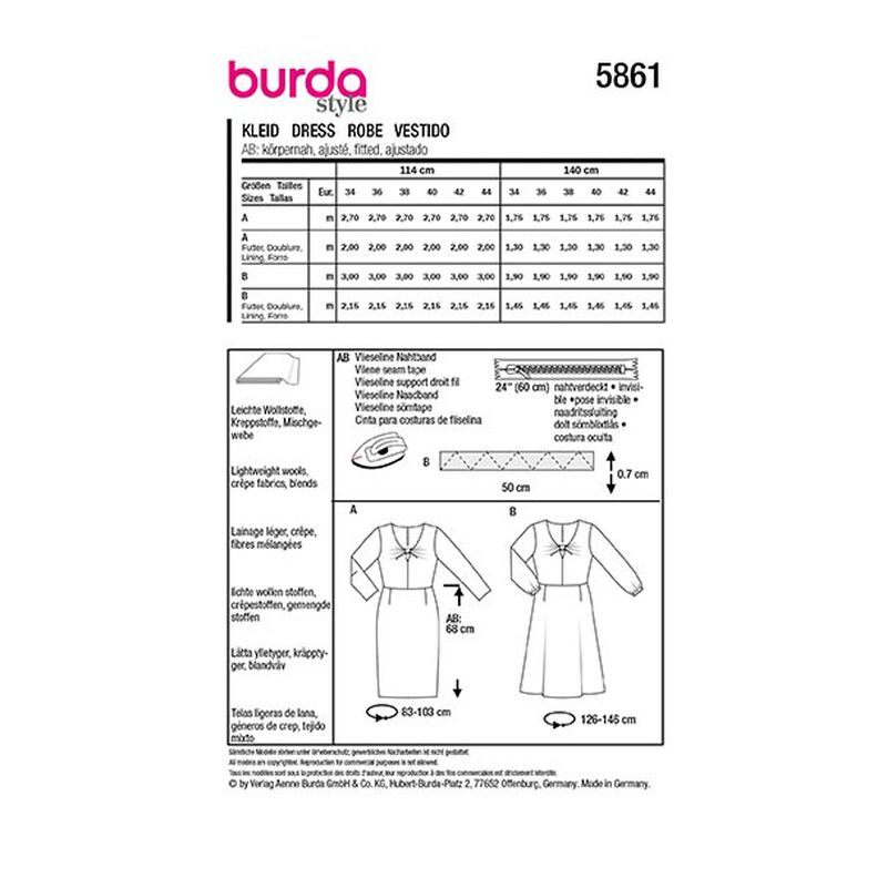 Kleid | Burda 5861 | 34-44,  image number 9