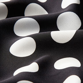 Crêpe Gewebe Polka Dots [2,5 cm] – schwarz/wollweiss, 