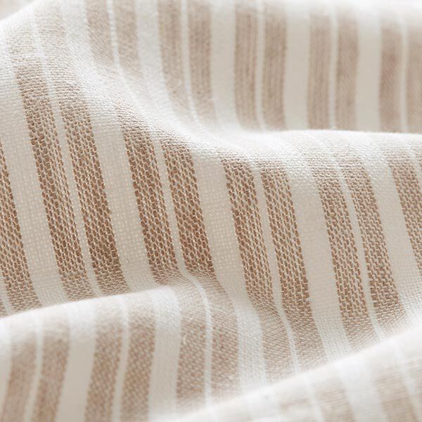 Leinen-Baumwoll-Mix Streifen breit – beige/wollweiss,  image number 2