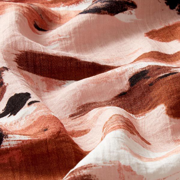 Kleider- und Blusenstoff Pinselstriche – terracotta, image number 2