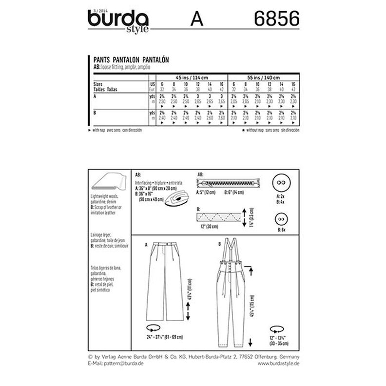 Hose mit Bundfalten | Marlene-Hose | Burda 6856 | 32-42,  image number 4