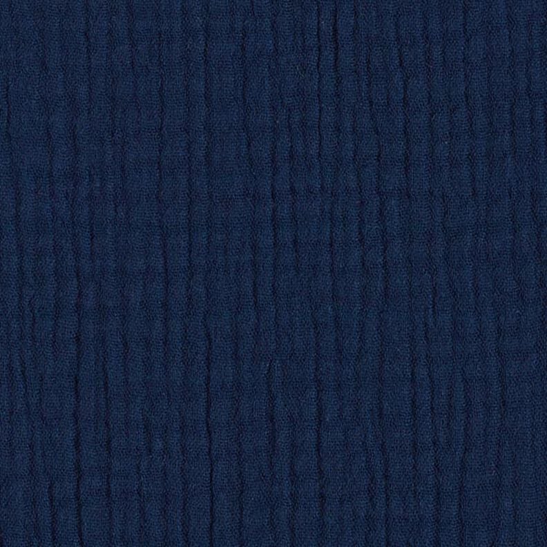 GOTS Dreilagiger Baumwoll-Musselin – nachtblau,  image number 4