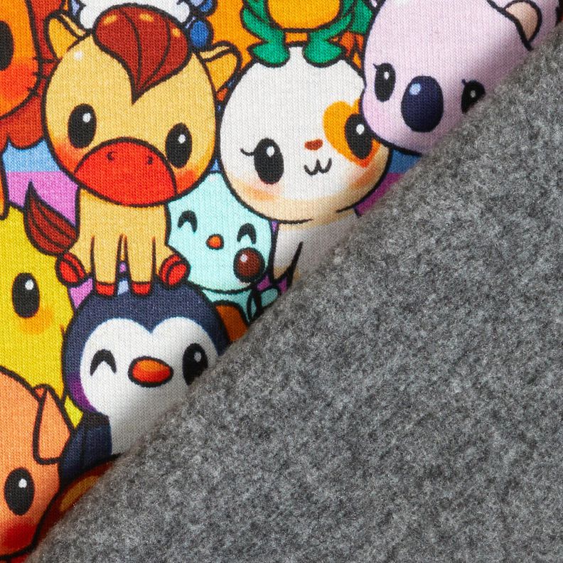 Alpenfleece süßes Tiergewusel Digitaldruck – zitronengelb,  image number 4