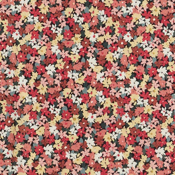 Baumwollstoff Millefleurs – schwarz | Reststück 50cm