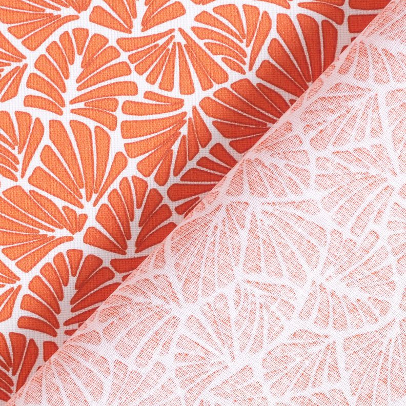 Beschichtete Baumwolle abstrakte Mini-Blätter – orange/weiss, image number 5