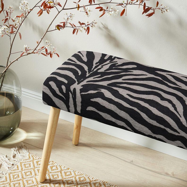 Polsterstoff Jacquard Zebra – schwarz/grau,  image number 8