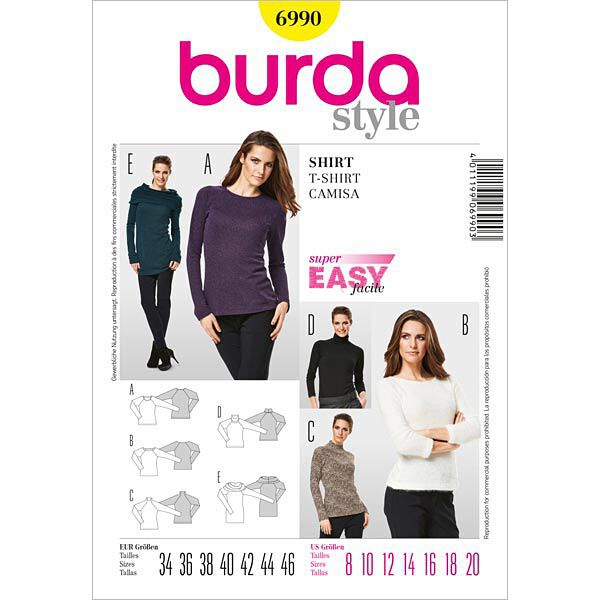 Shirt | Burda 6990 | 34-46, image number 1