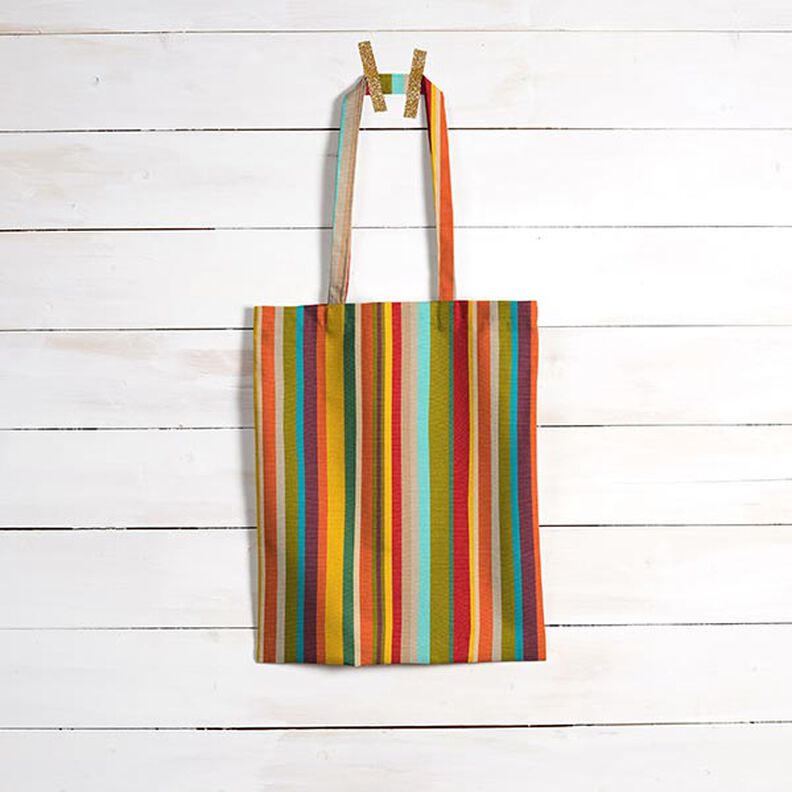 Outdoorstoff Canvas bunte Streifen – grün/gelb, image number 6