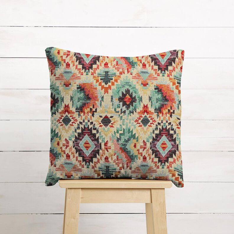 Dekostoff Gobelin Vintage-Ethno &ndash; hellbeige/salbei,  image number 6