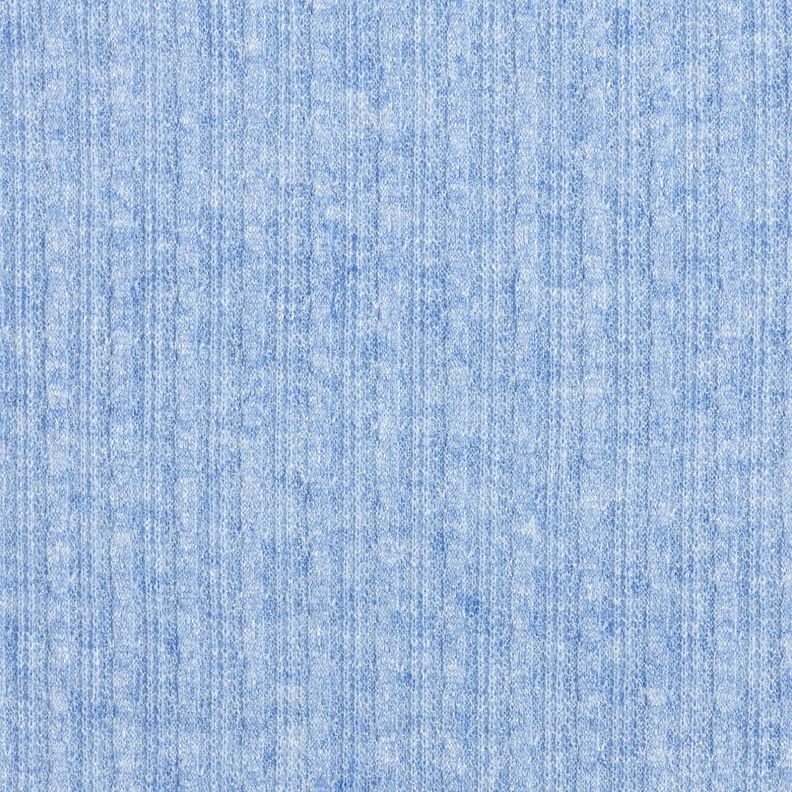 Strickstoff Zopfmuster Melange – helljeansblau,  image number 1