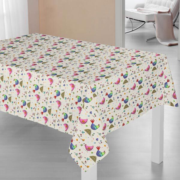 Baumwollstoff Hahn Zazou 1 - pink | Reststück 100cm