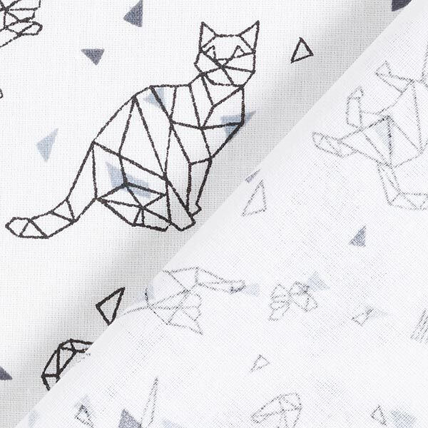 Popeline Origami-Katzen – weiss/schwarz, image number 4